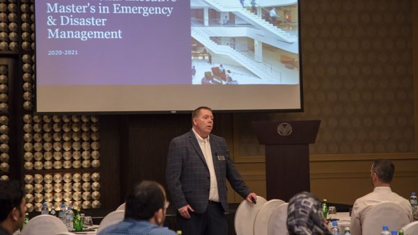 خلال الحدث ندوة تعريفية بجورجتاون عن برنامجها لدرجة الماجستير في إدارة الطوارئ والكوارث يوم 15 يناير