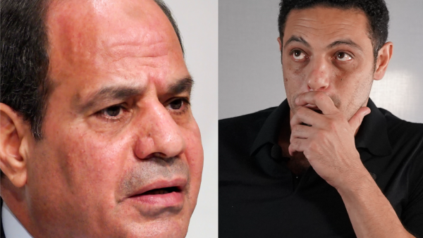 A profile of Egyptian whistleblower Mohamed Ali and Egyptian president (Photo credit: MEE and AFP)