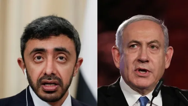 ‏رئيس الوزراء الإسرائيلي، بنيامين نتنياهو يرحب بمحتوى تغريدة نشرها وزير الخارجية الإماراتي، عبد الله بن زايد