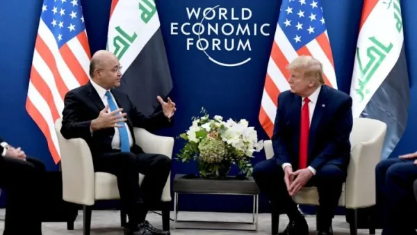 الرئيسان الأمريكي ترامب والعراقي برهم صالح 
