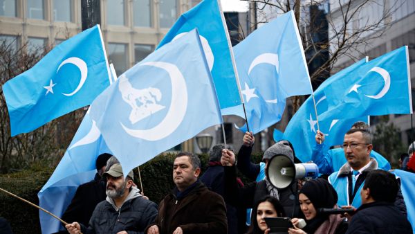 Activists protest the treatment of Uyghur Muslims by Chinese authorities in Xinjiang province. (Shutterstock/ File Photo)