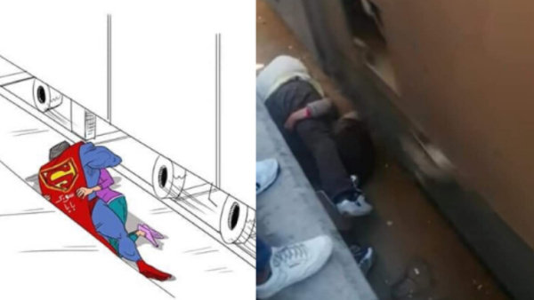 Egyptian 'Super Dad' Saves Daughter at a Train Station Before Receiving a 50 Pound Fine
