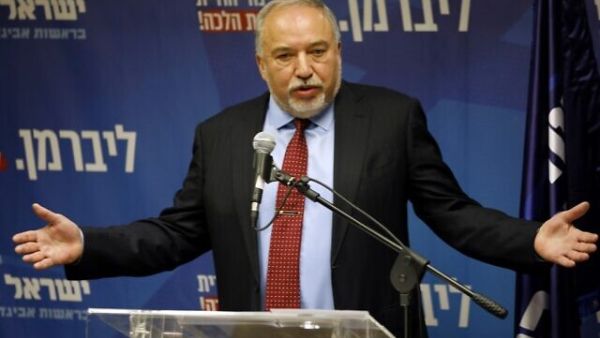 Yisrael Beitenu's party head Avigdor Liberman delivers a statement to the press on December 11, 2019 in Jerusalem. (Menahem KAHANA / AFP)