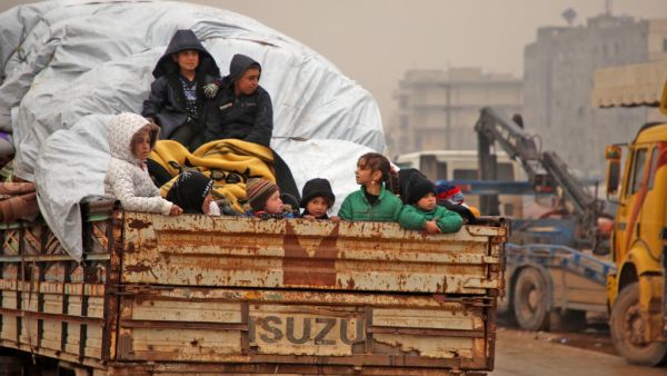  A regime offensive in Syria's last rebel enclave has caused one of the biggest waves of displacement in the nine-year war, with tensions spiking between Ankara and Damascus following a deadly exchange of fire.  AAREF WATAD / AFP
