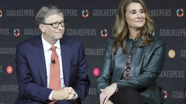 In this file photo taken on September 26, 2018 Bill Gates and his wife Melinda Gates introduce the Goalkeepers event at the Lincoln Center in New York. AFP