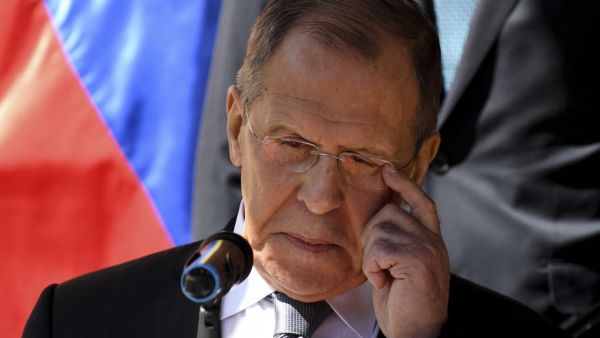 Russian Foreign Minister Sergei Lavrov gestures as he speaks after a meeting with Venezuela's President Nicolas Maduro (out of frame) at the Miraflores presidential palace in Caracas on February 7, 2020. The US on February 6 warned Venezuela's rulers of consequences if opposition leader Juan Guaido is not allowed to return safely from a visit to Washington, where he enjoyed pledges of robust support. Lavrov, currently on a tour of South America, said the US "is threatening to use all the options on the tabl