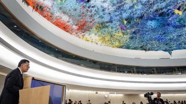 President of the Presidency Council of the Government of National Accord of Libya Faiez Mustafa Serraj delivers a speech at the UN Human Rights Council's main annual session on February 24, 2020 in Geneva. Fabrice COFFRINI / AFP President of the Presidency Council of the Government of National Accord of Libya Faiez Mustafa Serraj delivers a speech at the UN Human Rights Council's main annual session on February 24, 2020 in Geneva. Fabrice COFFRINI / AFP