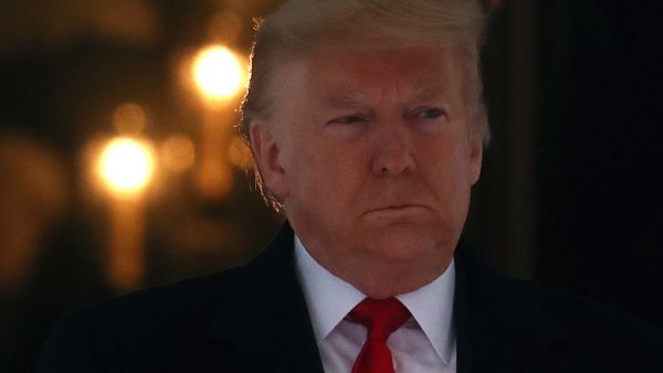 U.S. President Donald Trump walks out of the White House to greet Interim President of the Bolivarian Republic of Venezuela, at the South Portico of the White House, on February 5, 2020 in Washington, DC. Later Today the U.S. Senate is expected to vote for acquittal in President Trumps impeachment trial. Mark Wilson/Getty Images/AFP MARK WILSON / GETTY IMAGES NORTH AMERICA / AFP