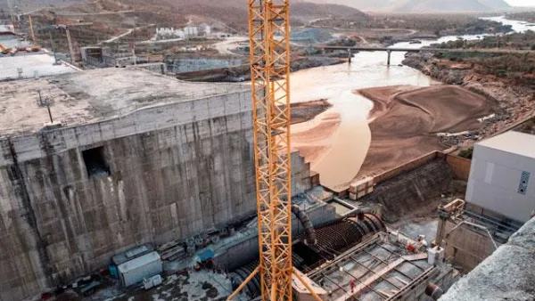 A general view of the Blue Nile River as it passes through the Grand Ethiopian Renaissance Dam, near Guba in Ethiopia, on December 26, 2019 (AFP photo)