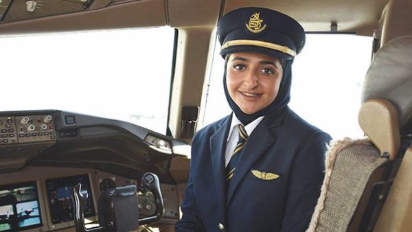 First officer Sheikha Mozah Al Maktoum is the first female commercial pilot from Dubai’s royal family. (Twitter)