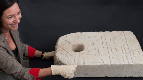 Egyptian limestone anchor (Twitter)