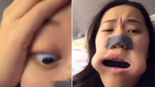 A Canadian teenager had to go to the hospital after the harmonica she put in her mouth got lodged in her jaw. (Video Screenshot)
