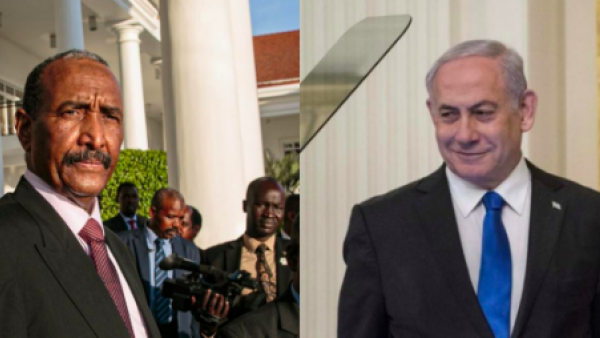 Sudanese General Abdel Fattah al-Burhan, the head of the country’s Sovereign Council, reportedly met Israeli Prime Minister Benjamin Netanyahu in Uganda on 3 February 2020 (AFP)