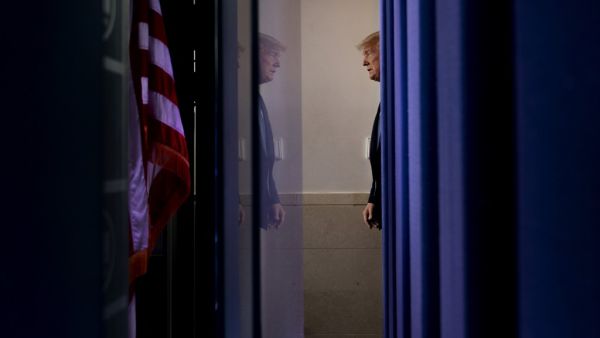 US President Donald Trump arrives to speak during the daily briefing on the novel coronavirus, COVID-19, at the White House on March 21, 2020, in Washington, DC. JIM WATSON / AFP