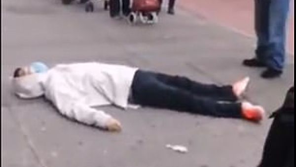 NYPD officers responded to the Flushing neighborhood at 1.28pm on Tuesday, after the 25-year-old man apparently fainted on Main Street and hit his head on the sidewalk (Dailymail)