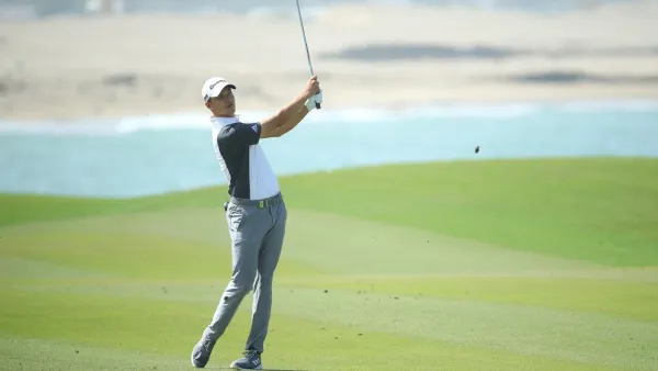 Hojgaard in action at the Oman Open