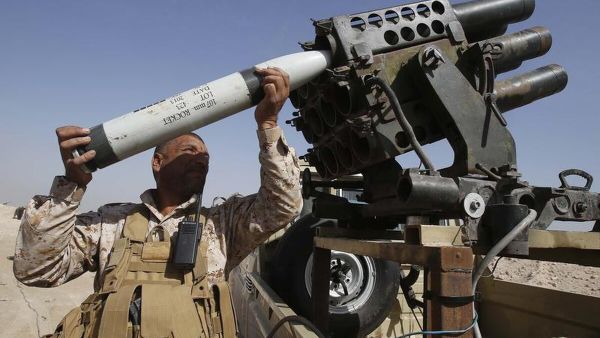 Earlier, some missiles struck near the U.S. embassy in the Green Zone. (Mohammed Sawaf/AFP via Getty Images)