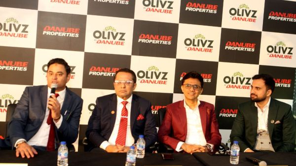 Mr Atif Rahman, Director and Partner of Danube Properties announces the launch of Olivz, the Dh400 million residential gated community project in the presence of Mr Rizwan Sajan, Founder and Chairman of Danube Group, Mr Anis Sajan, Managing Director of Danube Group, Mr Adel Sajan, Director of Danube Group at the company’s head office on Wednesday. This is the first property launch in 2020. Danube Properties announces the launch of the Dh400 million Olivz – the first project announcement in Dubai in 2020