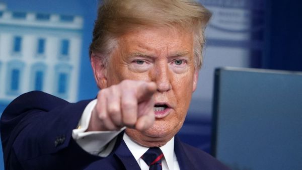 US President Donald Trump speaks during the daily briefing on the novel coronavirus, COVID-19, in the Brady Briefing Room at the White House on April 2, 2020, in Washington, DC. MANDEL NGAN / AFP