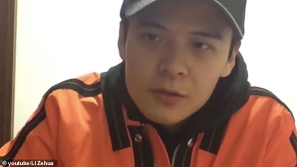 Li Zehua (pictured) has since emerged in a video online after he was last heard of on February 26. (YouTube/Li Zehua )