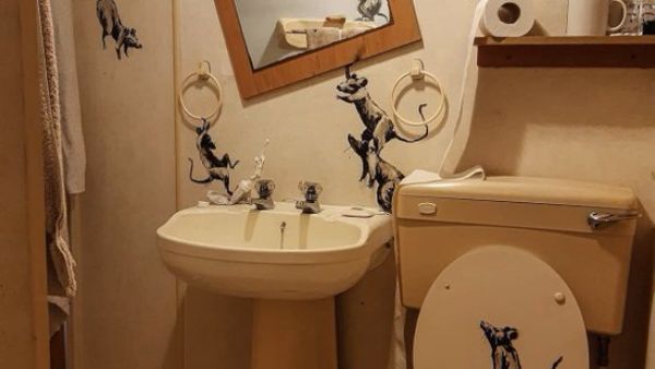 Banksy has taken to social media to reveal his latest masterpiece with his fans. (Twitter)