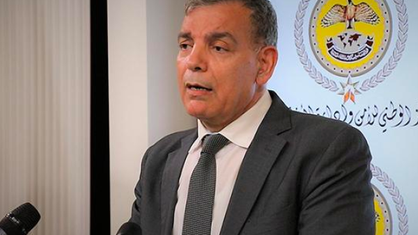 Minister of Health Saad Jaber speaks at a joint press briefing at the National Centre for Security and Crisis Management on Monday (Petra photo)