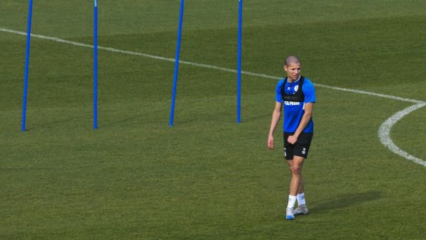  German football club FC Schalke 04's midfielder Amine Harit takes part in a training session at the club's training ground in Gelsenkirchen on April 7, 2020. Ina FASSBENDER / AFP