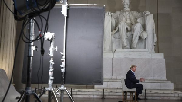 President Donald Trump speaks during a Virtual Town Hall inside of the Lincoln Memorial on May 3, 2020 in Washington, DC. Oliver Contreras-Pool/Getty Images/AFP POOL / GETTY IMAGES NORTH AMERICA / Getty Images via AFP