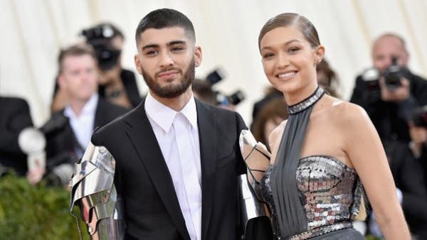 Zayn Malik and Gigi Hadid at Metropolitan Museum of Art in New York City. (File photo: AFP)