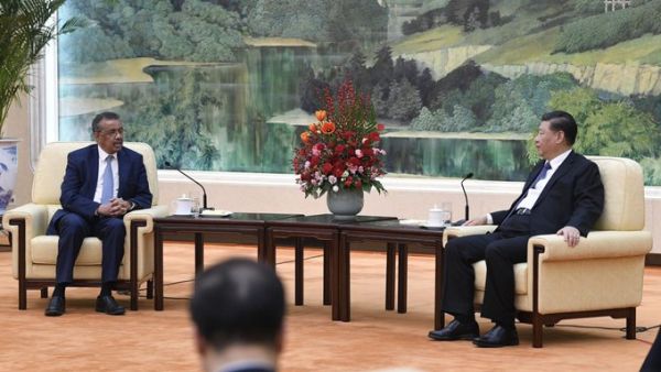  Chinese President Xi Jinping and World Health Organization Director-General Tedros Adhanom (Twitter)