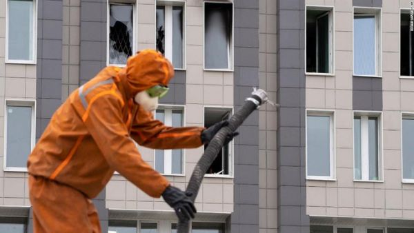 At least five Covid-19 patients have died in a fire at a hospital in Russia (Twitter)