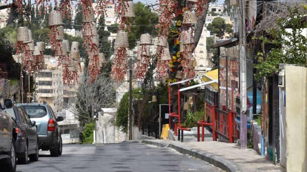 Shops shuttered due to coronavirus on Rainbow Street, the normally bustling heart of Amman, Jordan. (Shutterstock/ File Photo)
