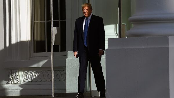 US President Donald Trump leaves the White House on foot to go to St John's Episcopal church across Lafayette Park in Washington, DC on June 1, 2020. US President Donald Trump was due to make a televised address to the nation on Monday after days of anti-racism protests against police brutality that have erupted into violence. The White House announced that the president would make remarks imminently after he has been criticized for not publicly addressing in the crisis in recent days.  Brendan Smialowski /