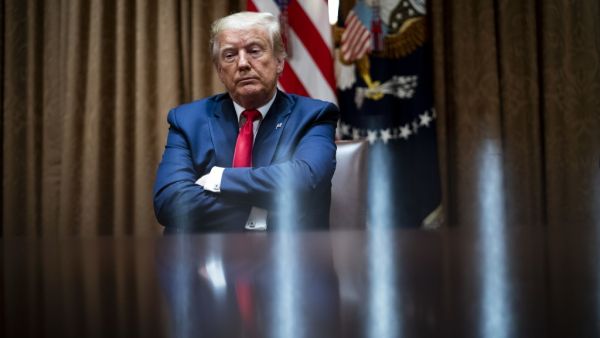U.S. President Donald Trump speaks during a round table discussion with African American supporters in the Cabinet Room of the White House on June 10, 2020 in Washington, DC. Doug Mills-Pool/Getty Images/AFP POOL / GETTY IMAGES NORTH AMERICA / Getty Images via AFP