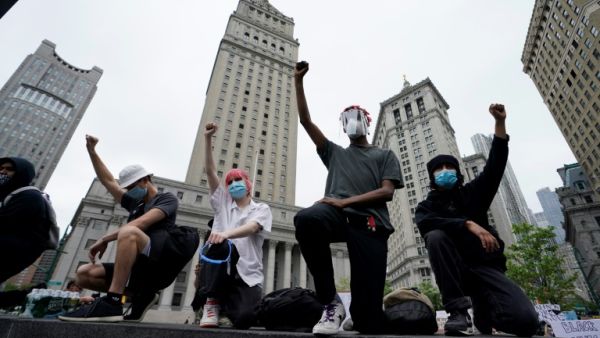 Protesters demonstrate on June 2, 2020, during a "Black Lives Matter" protest in New York City (AFP/Timothy A. Clary)