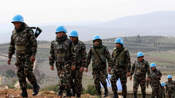 UN peacekeepers patrolling the Lebanese side of the border with Israel. AFP