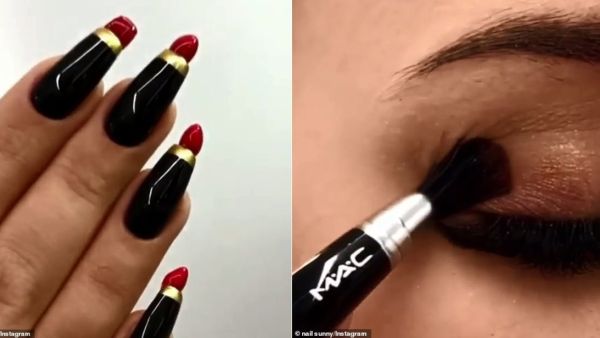 Russian beauty salon Nail Sunny , famed for its viral nail art trends, revealed a new boundary-pushing design that sees each individual finger tip transformed into a miniature lipstick. (Instagram)