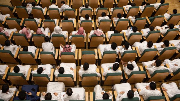 Saudi people sitting in Cinema, KSA. (Shutterstock/ File Photo)