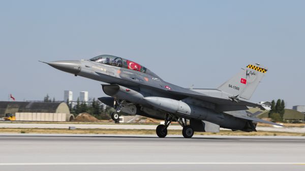 Turkish Air Force General Dynamics F-16D Fighting Falcon (CN HD-16) landing to Konya Airport. (Shutterstock/ File Photo)