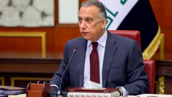 Iraqi Prime Minister Mustafa al-Kadhimi chairs the ministerial meeting of the new Iraqi cabinet in Baghdad, May 9. (AFP)