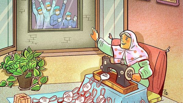 Cartoonist Masud Shojaei-Tabatabai who is also the director of the Art Bureau’s Visual Arts Office has said that cartoons can help transfer tips for dealing with COVID-19 (Twitter)