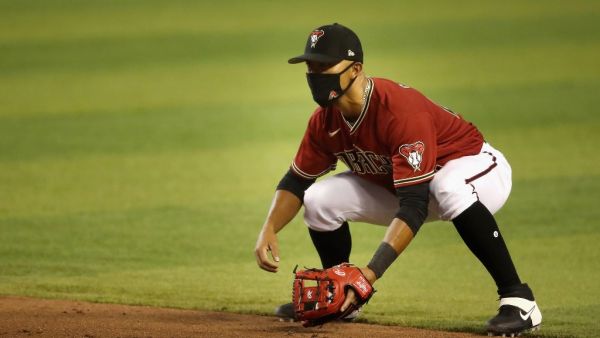 Infielder Angel Colina of the Arizona Diamondbacks in action during an intrasquad game ahead of the abbreviated MLB season. Christian Petersen/Getty Images/AFP 