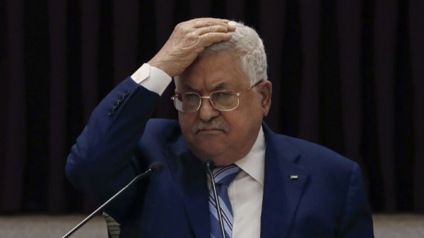 President Mahmoud Abbas gestures during a meeting of the Palestinian leadership to discuss the United Arab Emirates' deal with Israel to normalise relations, in Ramallah in the Israeli-occupied West Bank, on August 18, 2020. MOHAMAD TOROKMAN / POOL / AFP
