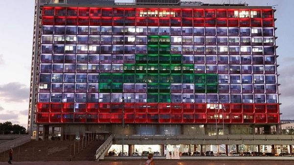 Lebanon's flag has been projected onto Tel Aviv 's city hall in a rare display of solidarity following the devastating explosion that shocked Beirut (AFP)