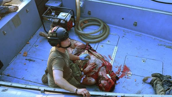 Ameen Zahid who was reported missing for 30 hours was found in the sea and he is still alive. He was caught in the Beirut explosion and thrown into the Mediterranean Sea (AFP)