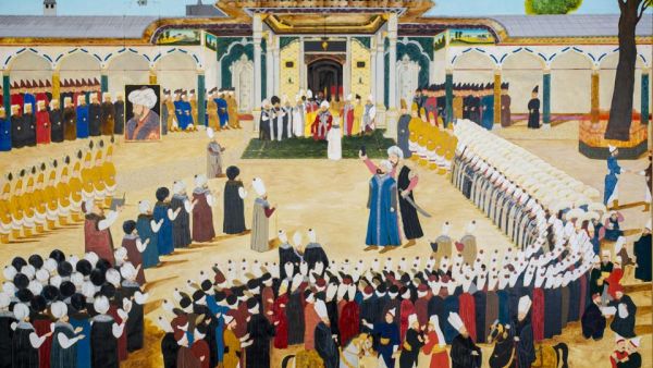 “Sultan’s Accession to the Throne Ceremony with Drone” by Halil Altindere, 2018. (Courtesy of Pera Museum)