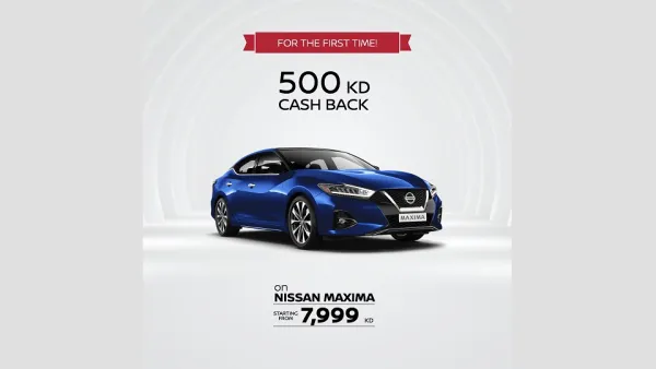 Cashback Kd500 on Nissan Maxima Comes With an Exclusive Package Deal