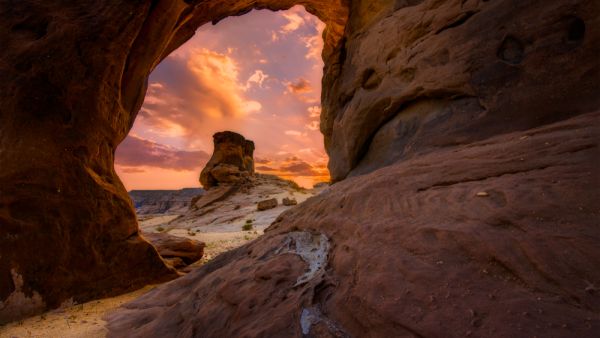 Extraordinary sandstone landscapes host extraordinary cultural and natural heritage. Surrounded with beautiful unique rock formation where you can only find in AlUla (Shutterstock/ File Photo)