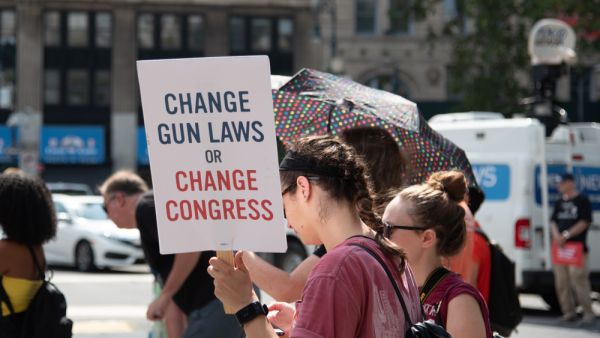 Protestors at a Moms Demand Action rally against gun violence in Foley Square. (Shutterstock/ File Photo)