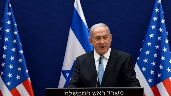 Israeli Prime Minister Benjamin Netanyahu makes joint statements to the press with US Presidential Adviser Jared Kushner (unseen) after their meeting in Jerusalem, on August 30, 2020, about the Israel - United Arab Emirates agreement to normalise relations. DEBBIE HILL / AFP / POOL